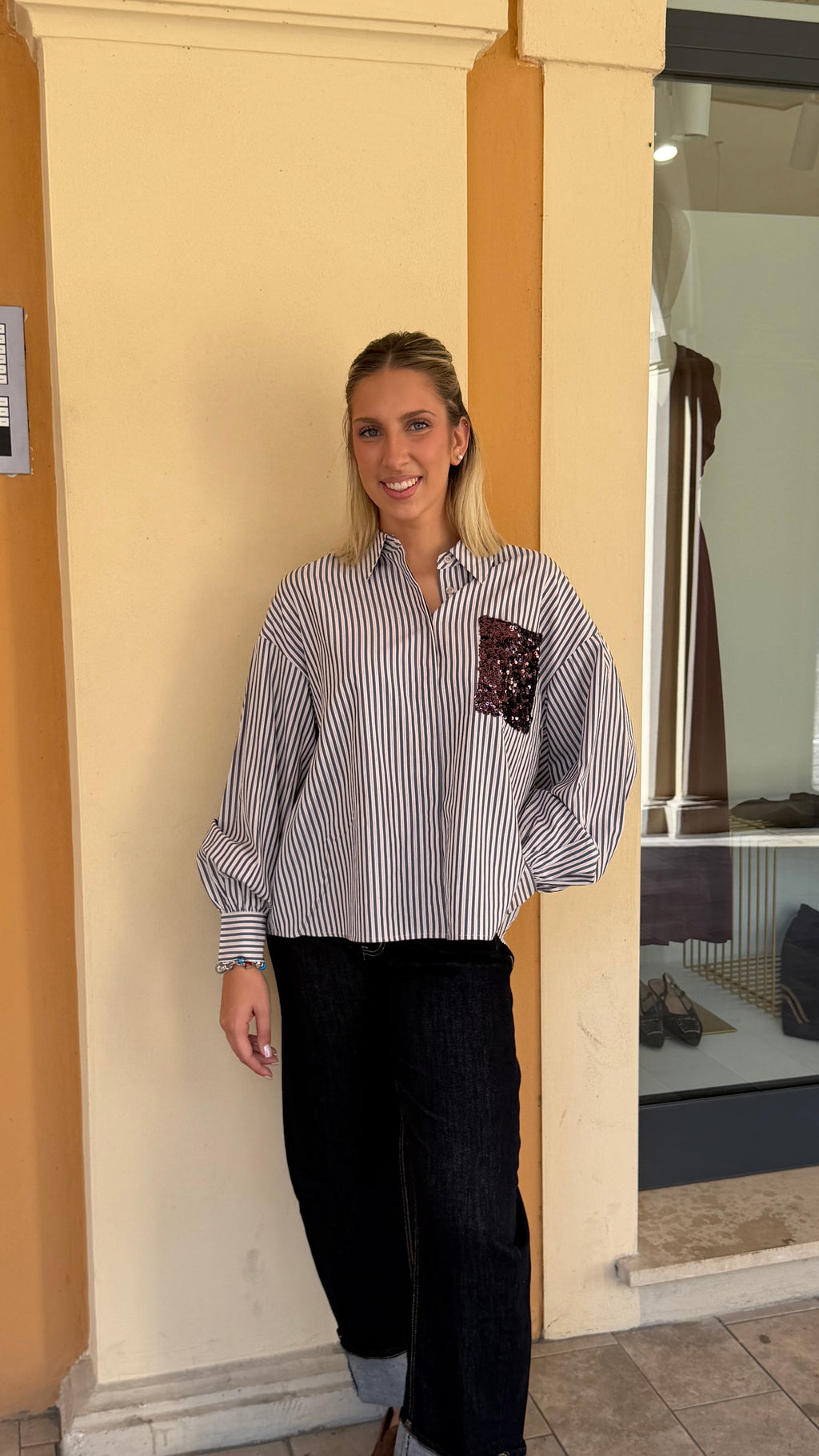 CAMICIA TASCA PAILLETTES