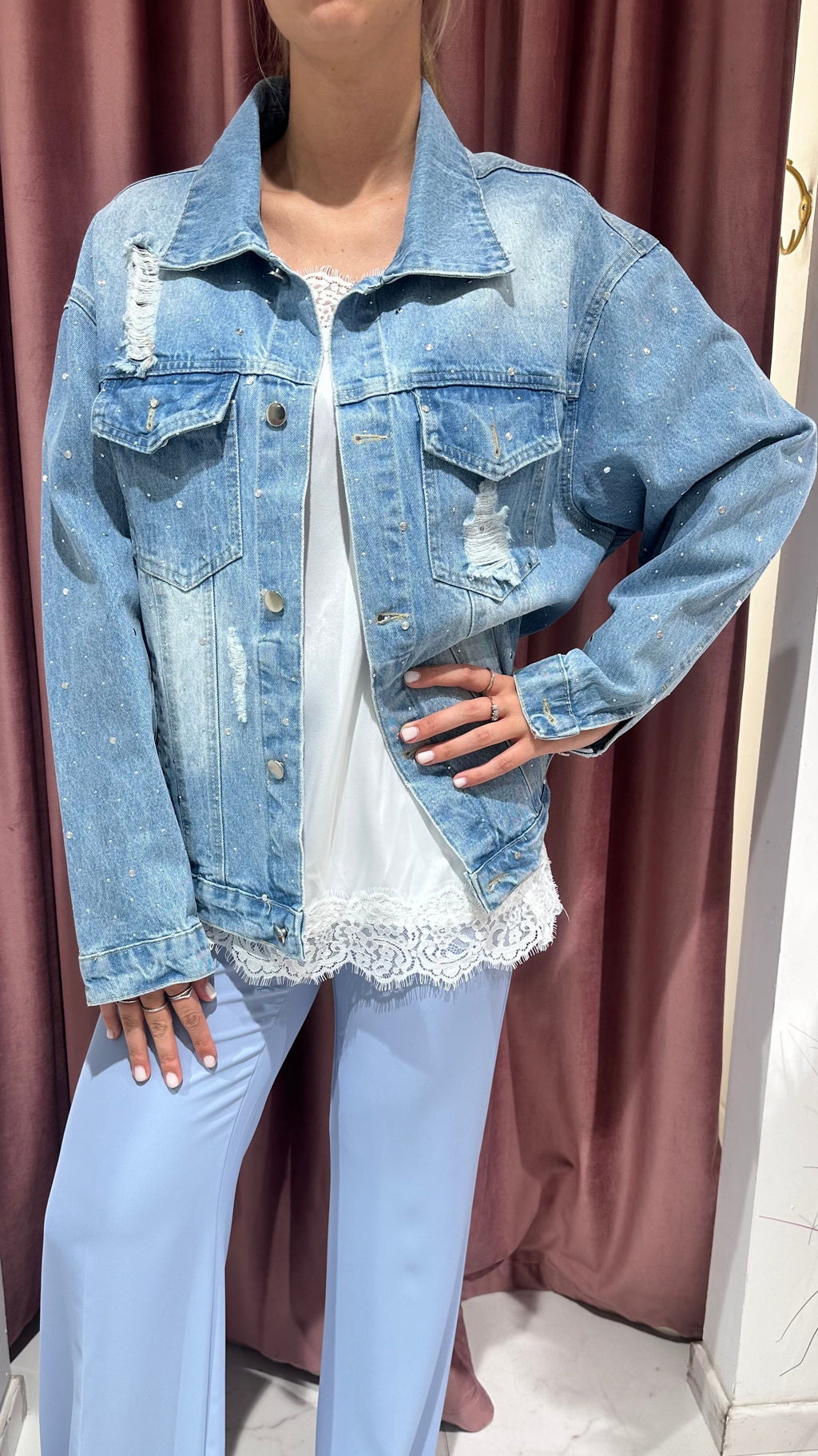 GIACCA JEANS CON BORCHIETTE SUSY MIX