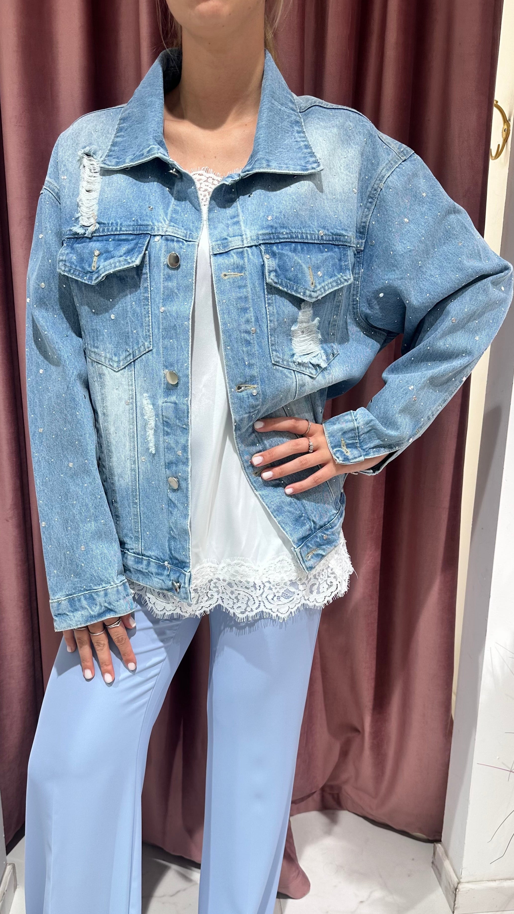 GIACCA JEANS CON BORCHIETTE SUSY MIX