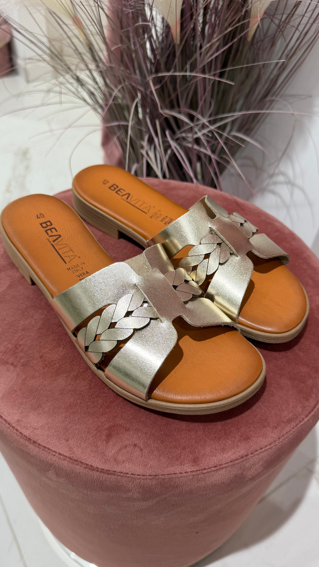 CIABATTINA ORO VERA PELLE