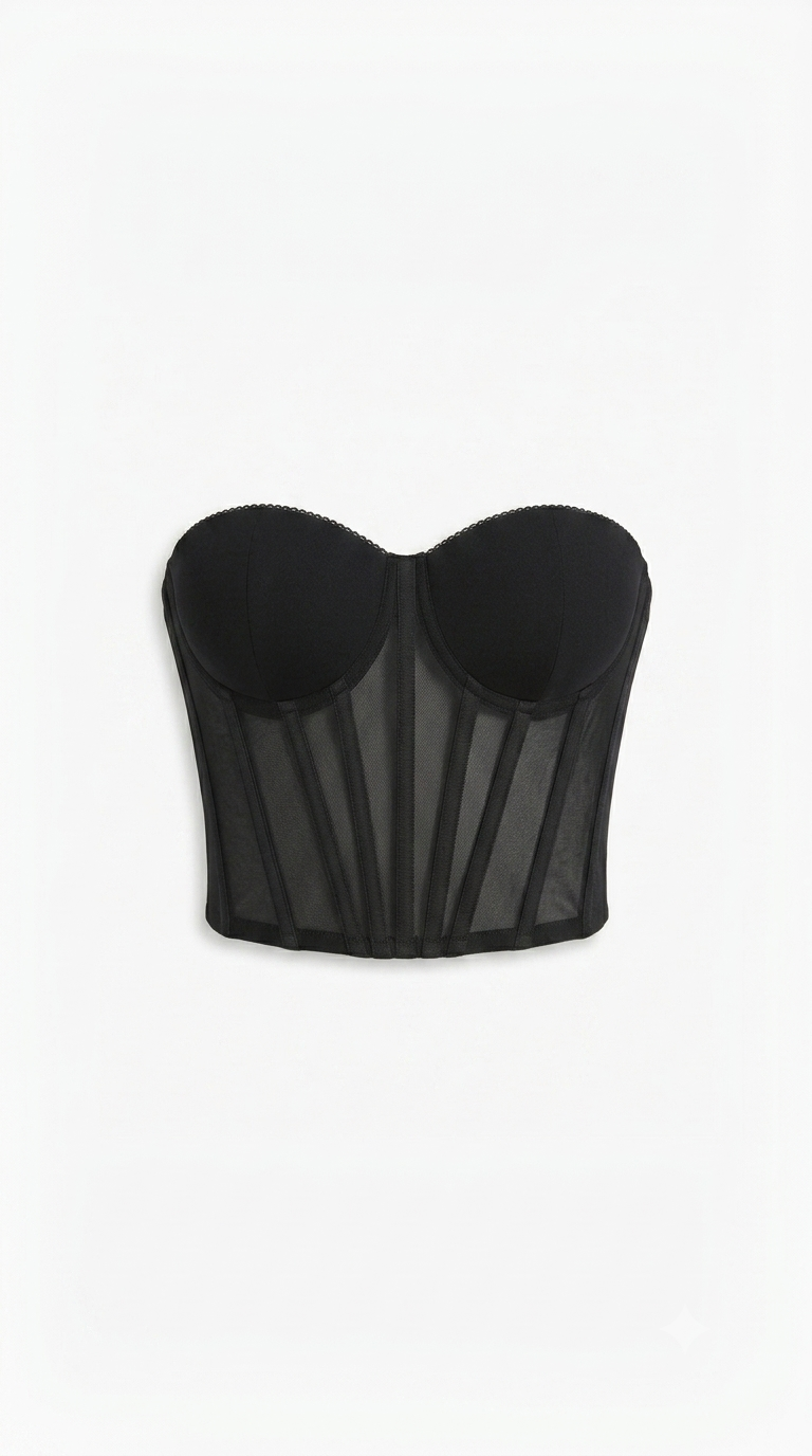 CORSETTO NERO GLAMOURMIA